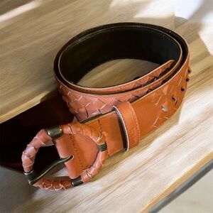 MEXX Leather Braided Belt With Round Buckle